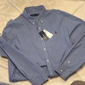 Ralph Lauren Blue Gingham Button Down Shirt